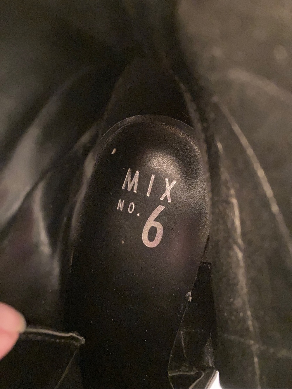 Mix No. 6 Black  Heeled Ankle Boots with Red Outsole: Partial Leather - Picture 2 of 10